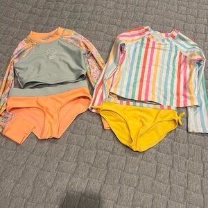 Bundle of 2 Girls’ Rashguard swimsuits XS(5/6)